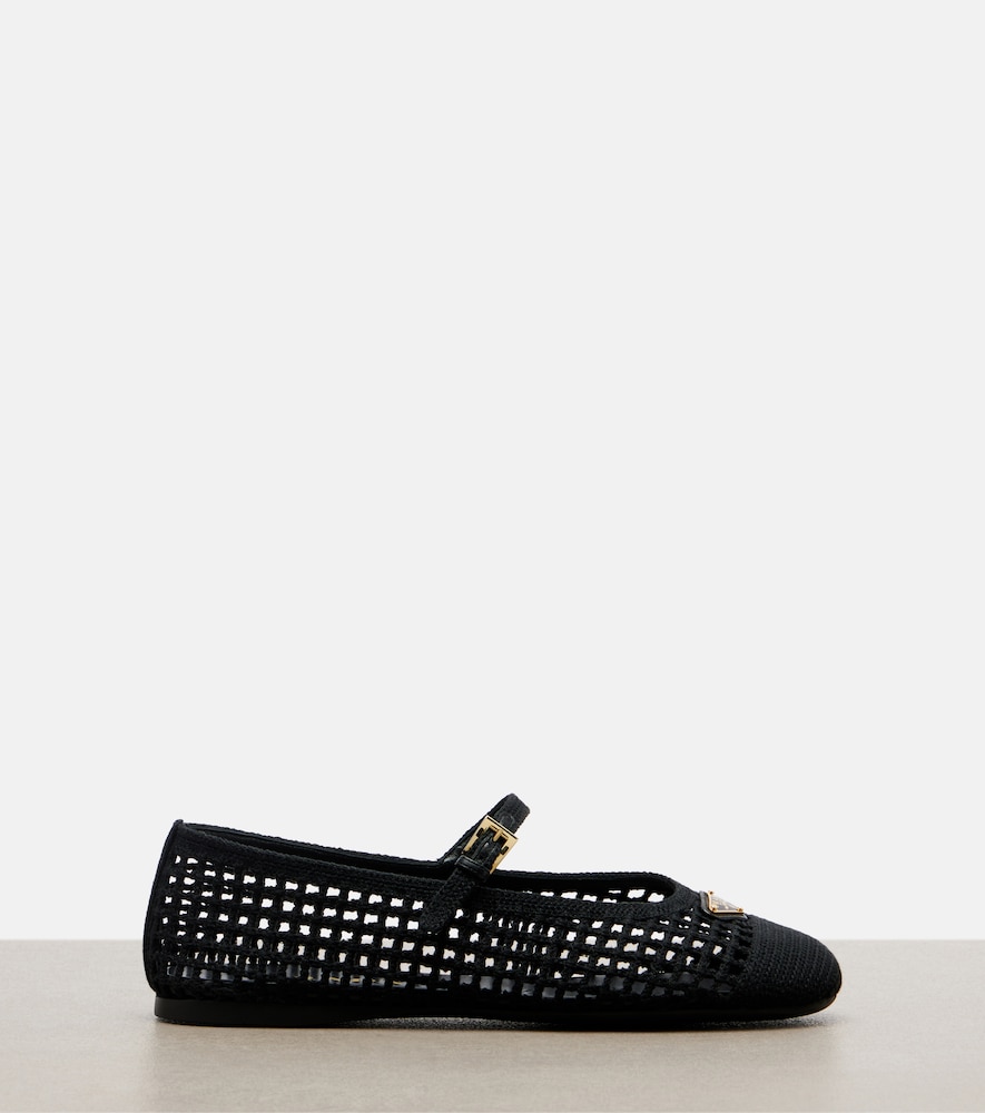  Prada Prada Crochet Mary Jane Flats 