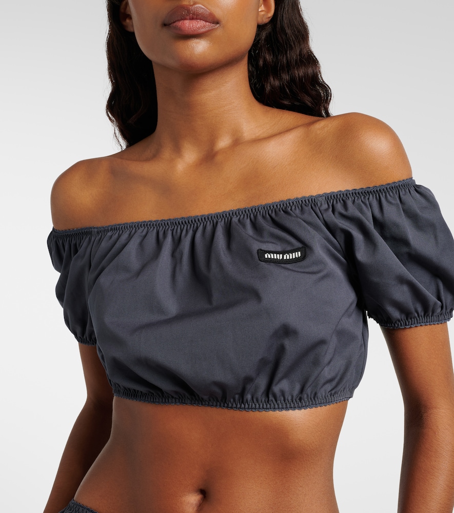  Miu Miu Miu Miu Cropped-top Aus Baumwollpopeline 