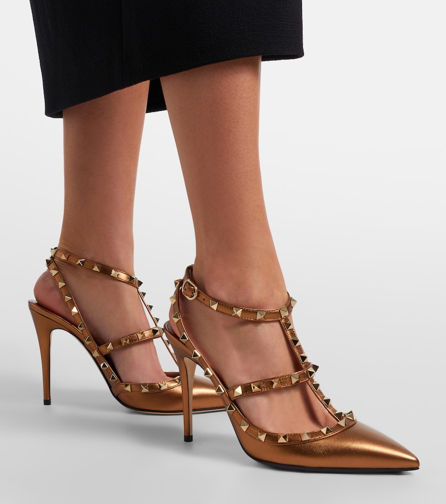 Garavani Rockstud Metallic Leather Pumps