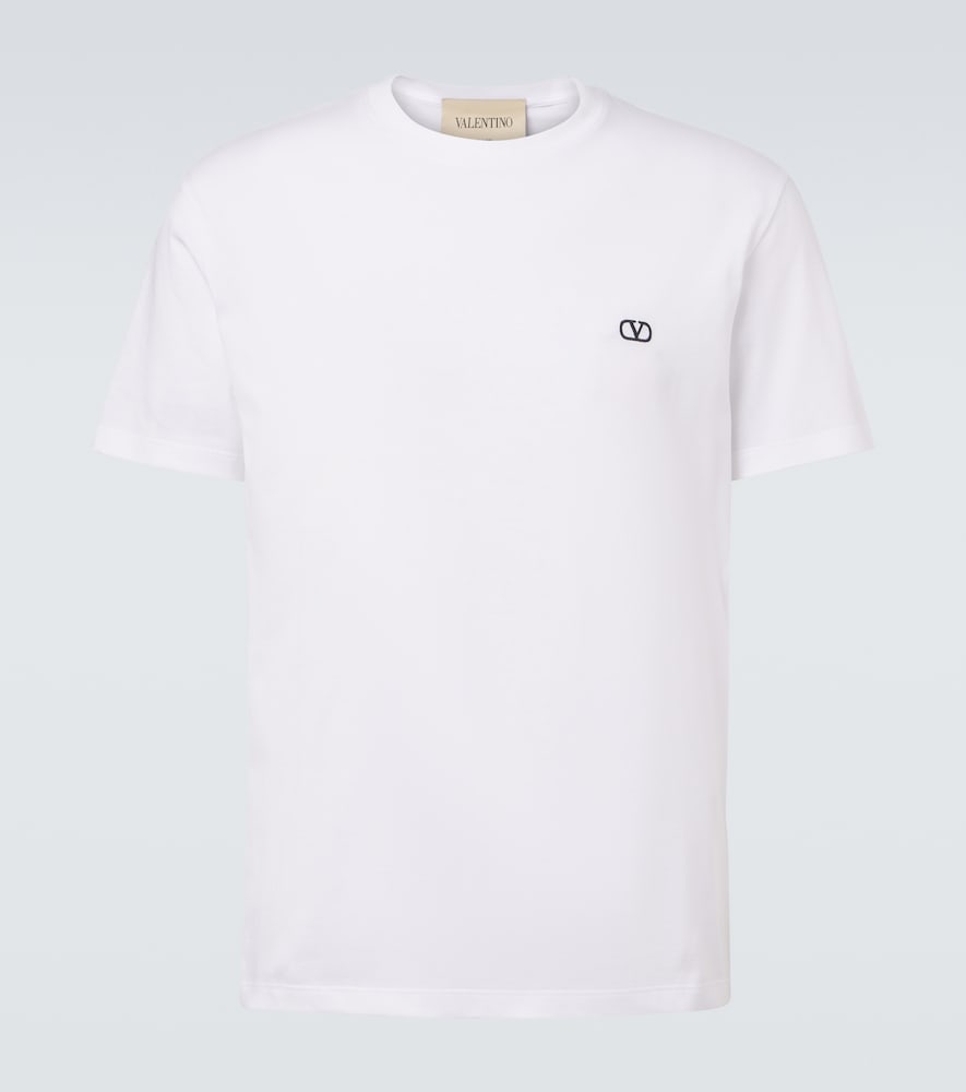 T-Shirt VLogo aus Baumwoll-Jersey