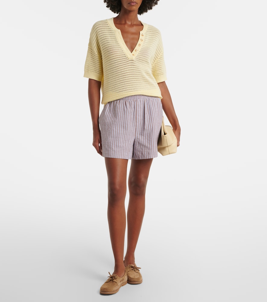 Varley Darina seersucker striped cotton shorts | Thumbnail 5 Varley Darina seersucker striped cotton shorts | Thumbnail 5