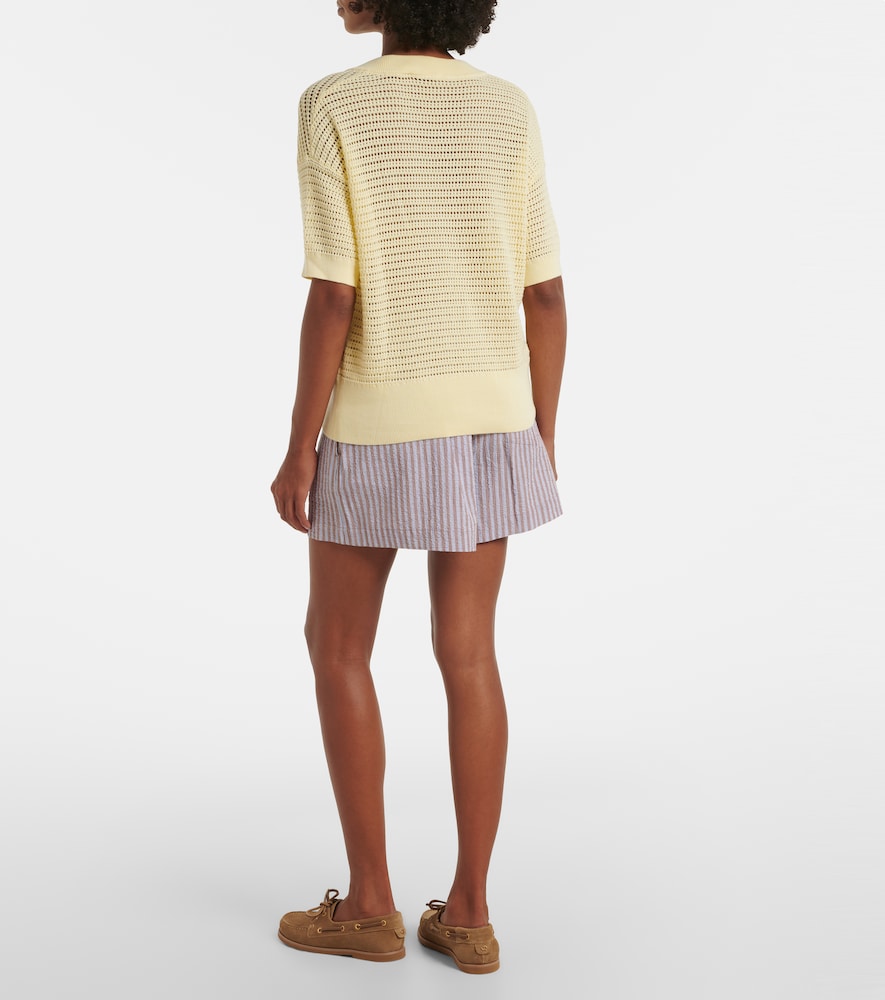Varley Darina seersucker striped cotton shorts | Thumbnail 4 Varley Darina seersucker striped cotton shorts | Thumbnail 4