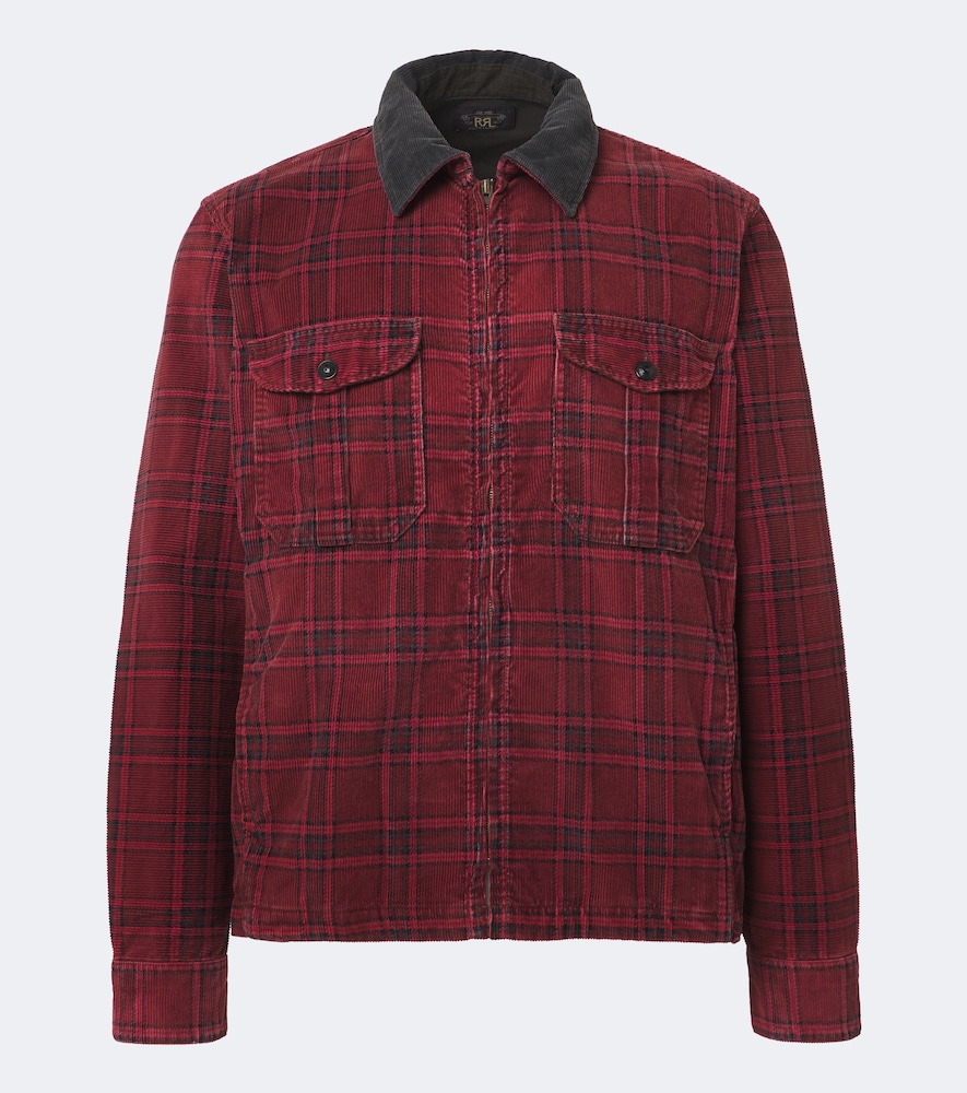Rrl Plaid Cotton Corduroy Overshirt In Red