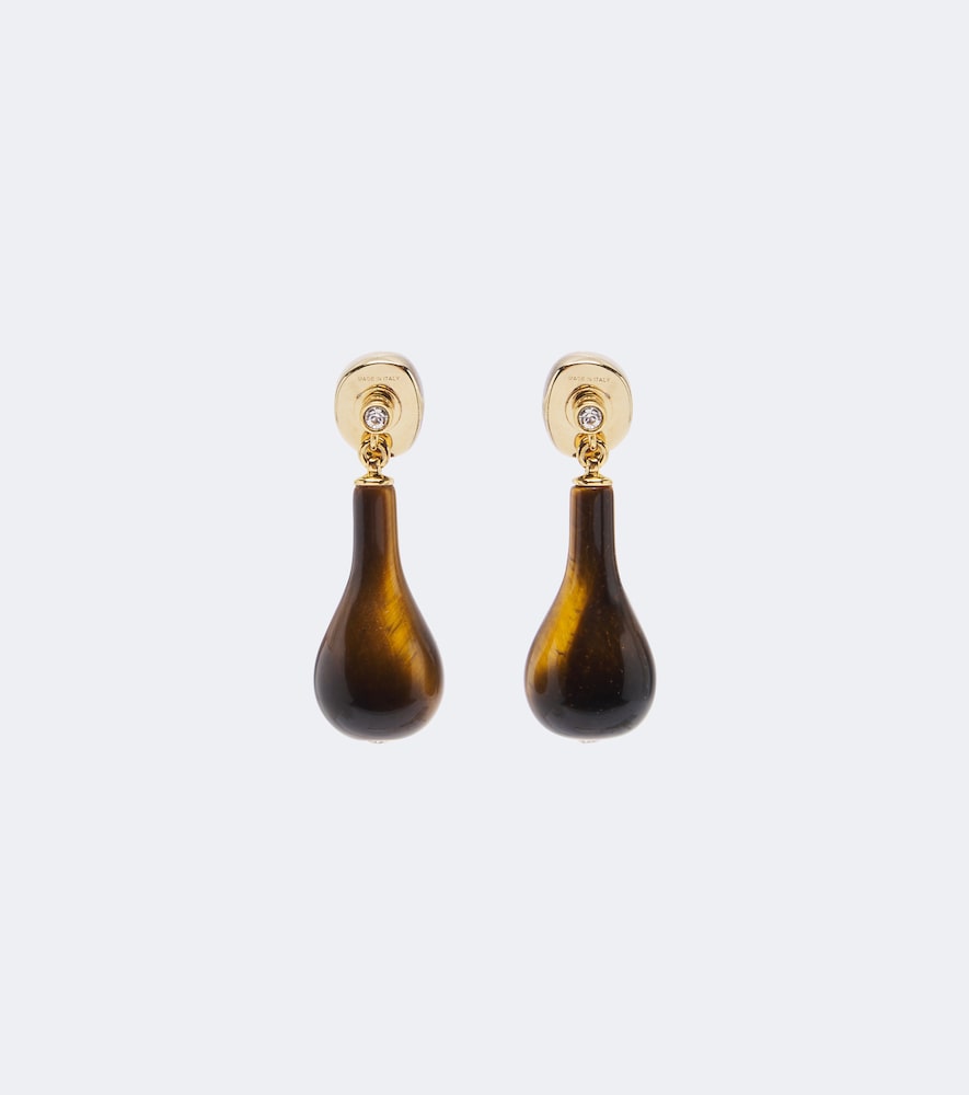 Toteme Toteme Tiger's Eye Swarovski®-embellished drop earrings　Toteme タイガーアイ スワロフスキー® 装飾 ドロップ イヤリング