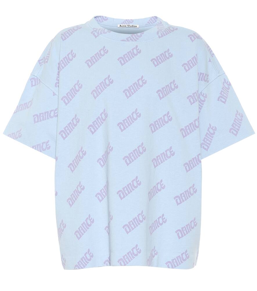Acne Studios Stellie Dance Printed Cotton T-shirt In Blue