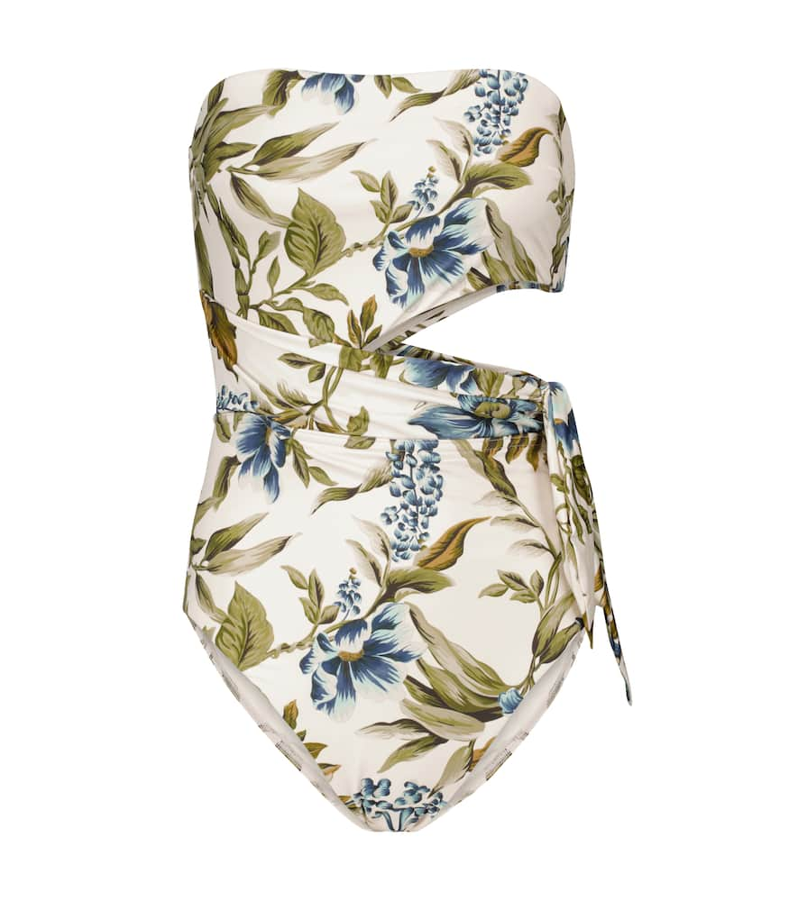 ZIMMERMANN ALIANE FLORAL BANDEAU SWIMSUIT,P00558624