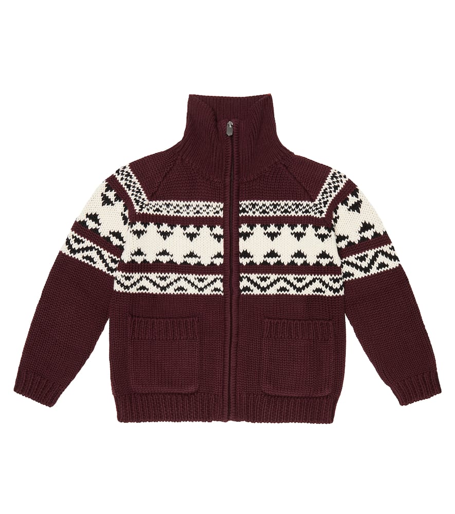 Il Gufo Jacquard cotton cardigan