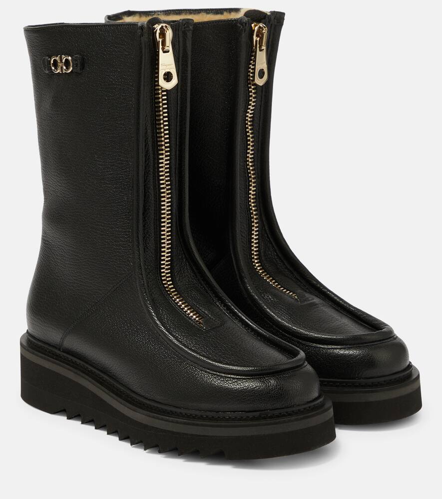 Ferragamo Zip-up leather boots