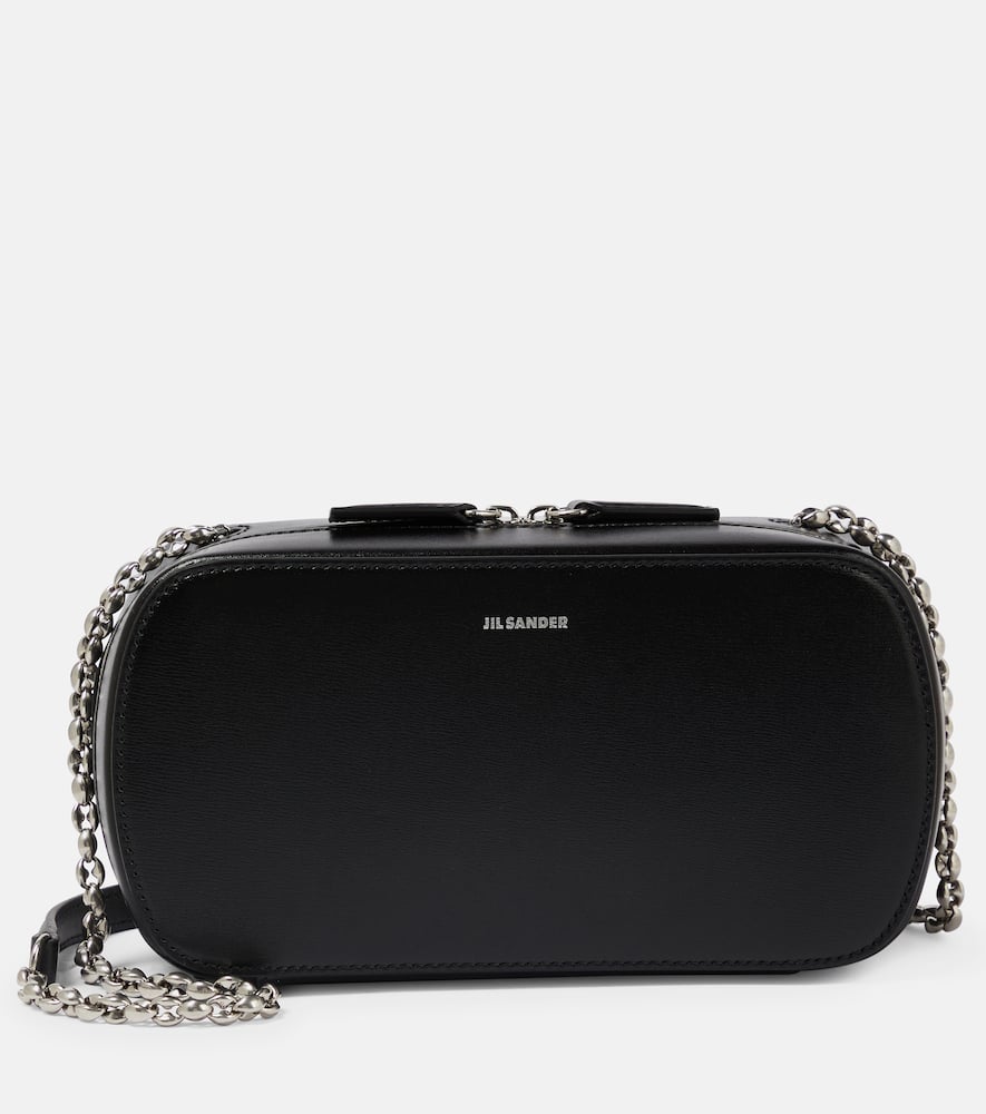 Shop Jil Sander Small Leather Crossbody Bag In Black