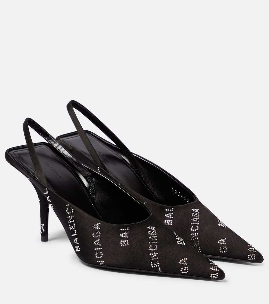 Shop Balenciaga Square Knife Slingback Pumps In Black