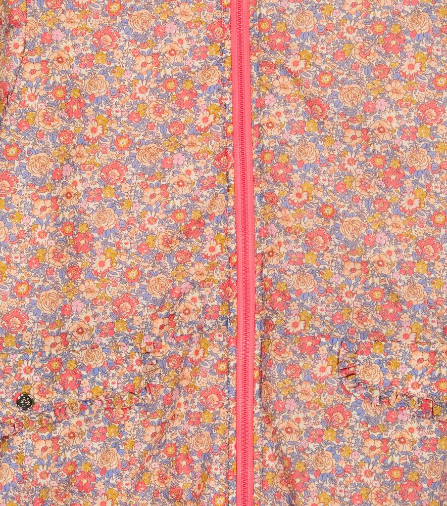 Tartine Et Chocolat Floral Hooded Puffer Jacket In Blush
