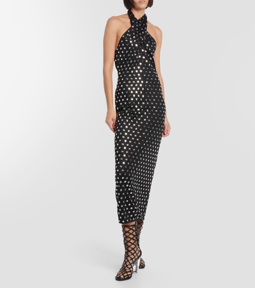 Alaïa Embellished halterneck midi dress