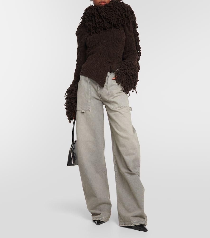 Attico Effie Oversized Jeans In Grey