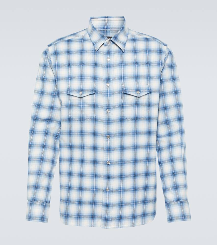 Tom Ford Checked cotton-blend Western shirt