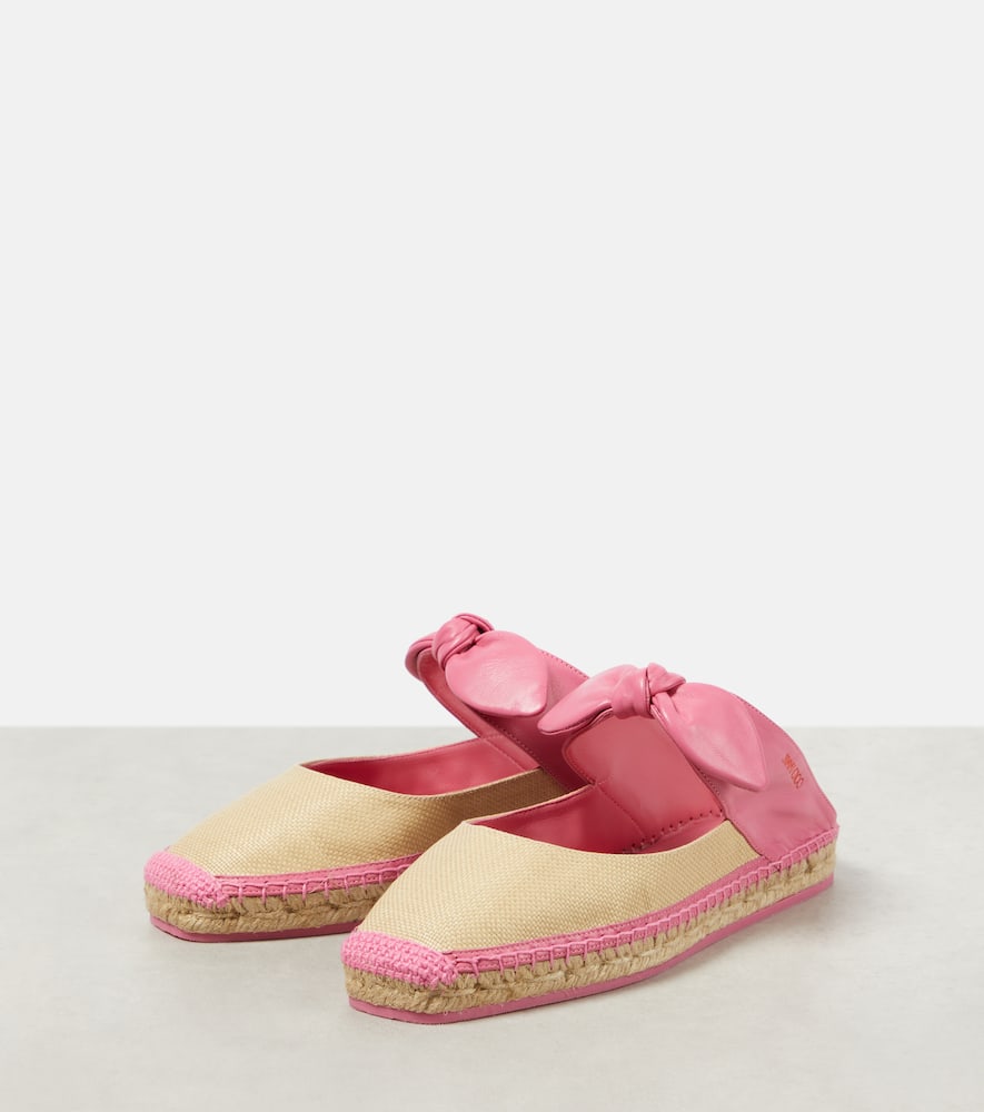 Shop Jimmy Choo Reka Leather-trimmed Espadrilles In Pink