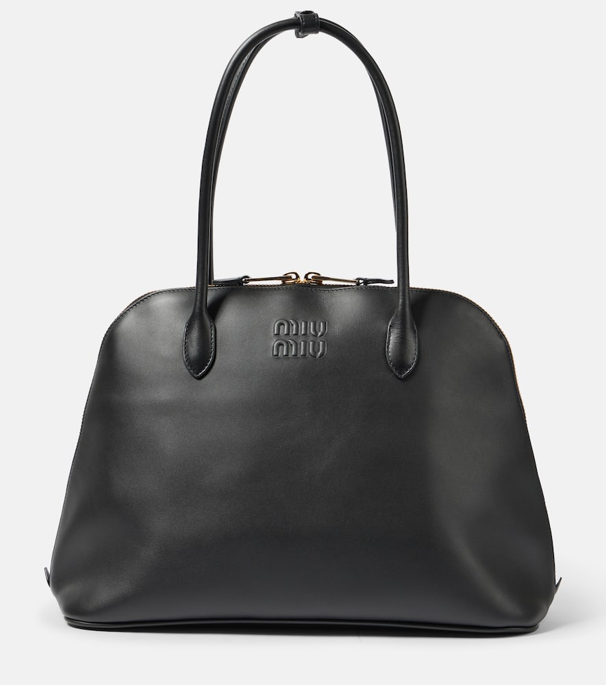 Miu Miu Softy Small Leather Shoulder Bag In Black