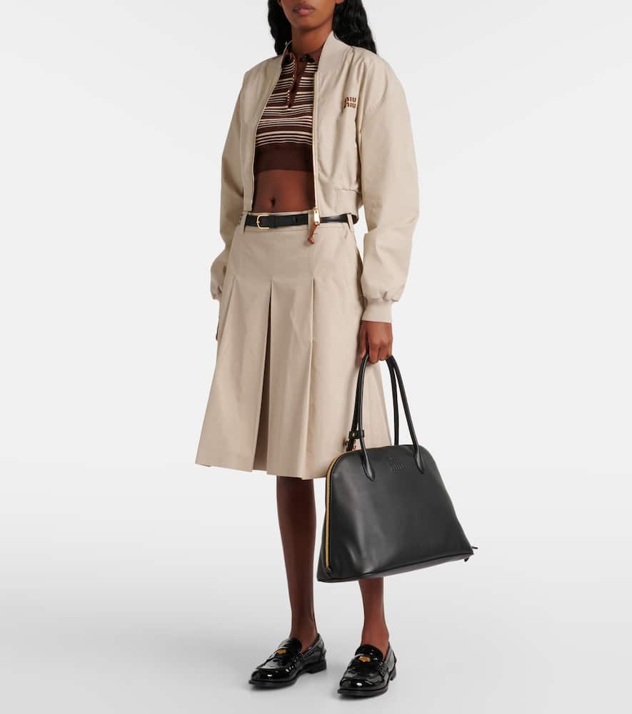 Miu Miu Softy Small Leather Shoulder Bag In Black
