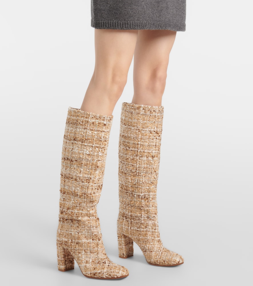 Bouclé Knee-High Boots