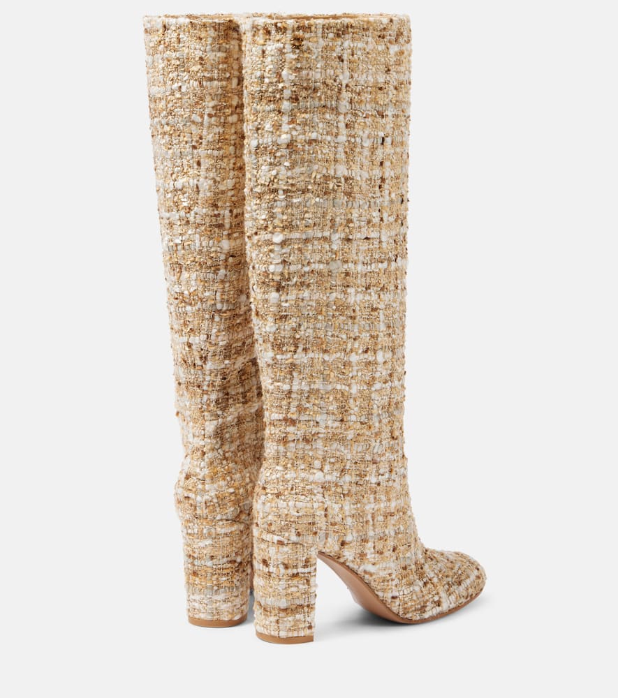 Gianvito Rossi Bouclé Knee-high Boots In Beige