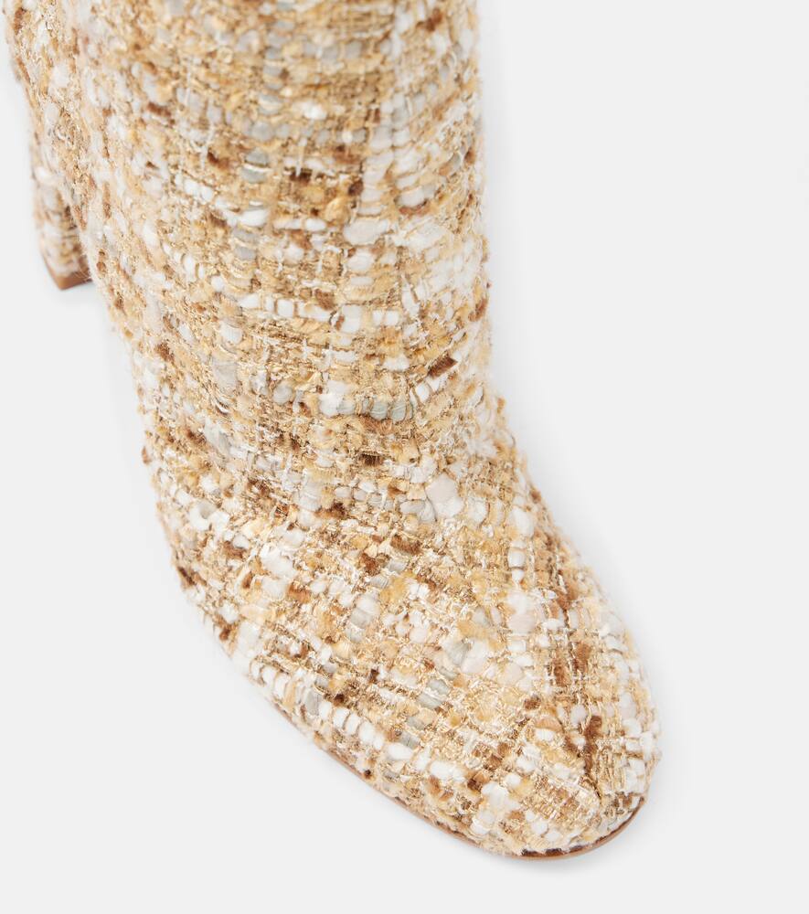 Gianvito Rossi Bouclé Knee-high Boots In Beige