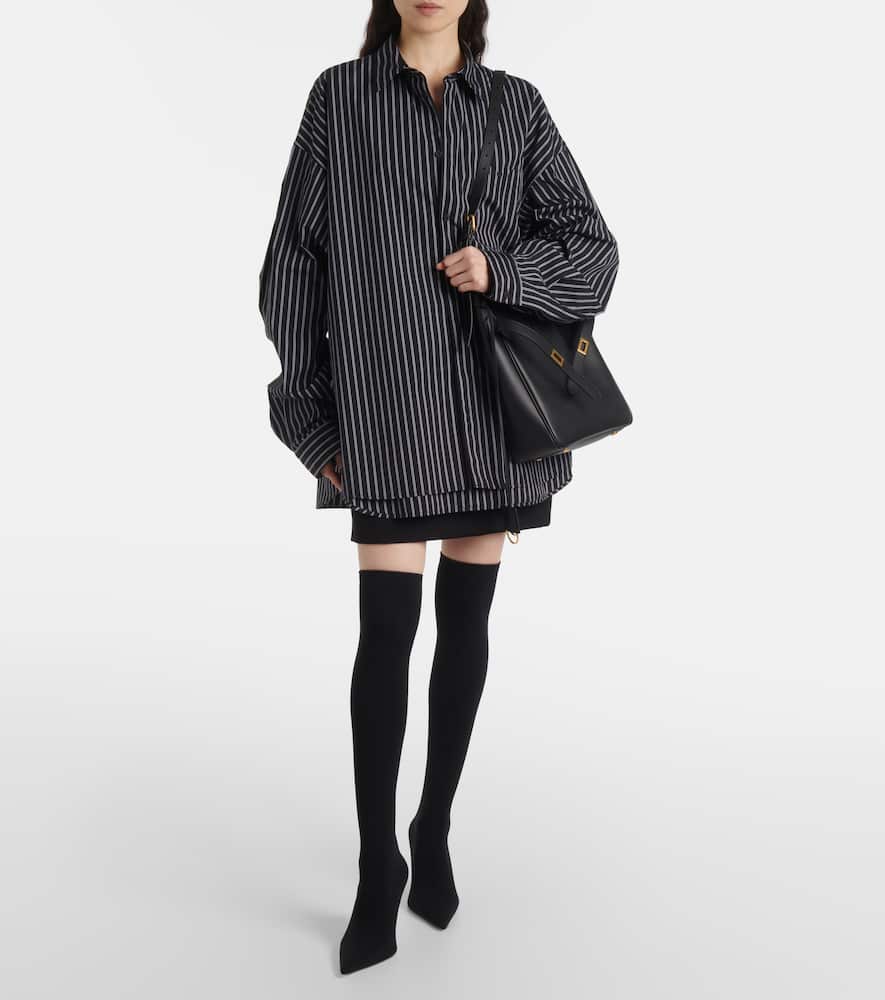 Balenciaga Small Bel Air Leather Hobo Bag In 1000 Black