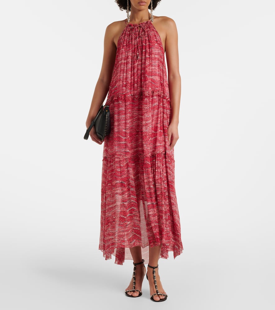 Isabel Marant Étoile Isabel Marant Etoile Fuchsia Printed Alita Straps Dress In White