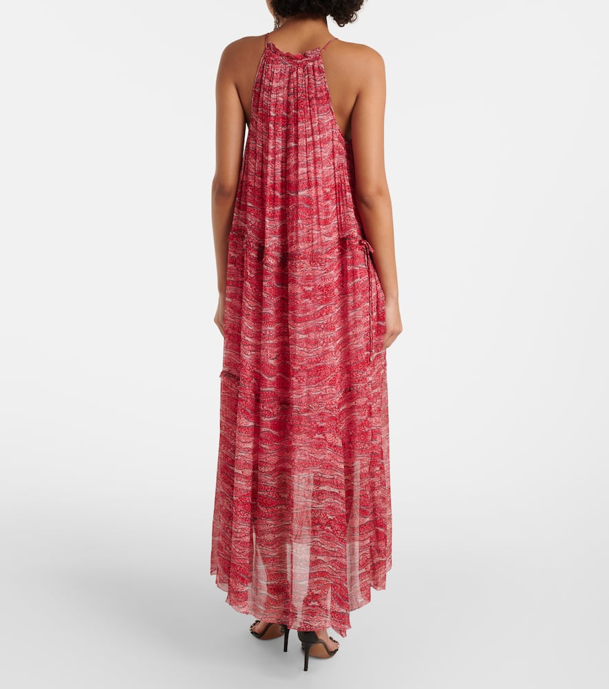 Isabel Marant Étoile Isabel Marant Etoile Fuchsia Printed Alita Straps Dress In White