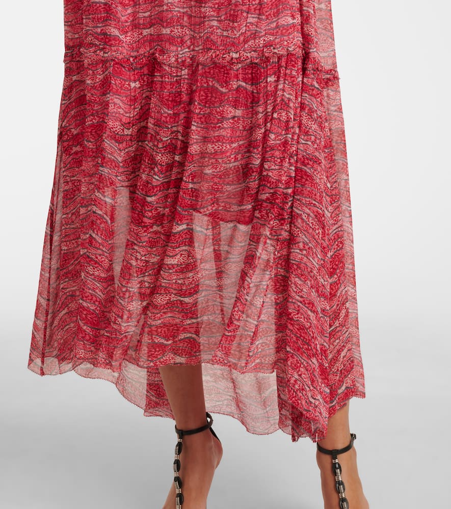 Isabel Marant Étoile Isabel Marant Etoile Fuchsia Printed Alita Straps Dress In White