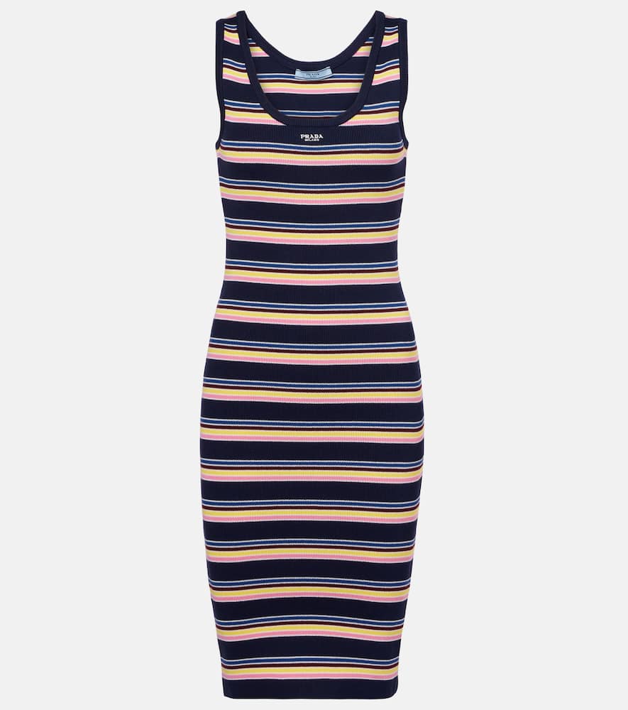 Striped cotton midi dress