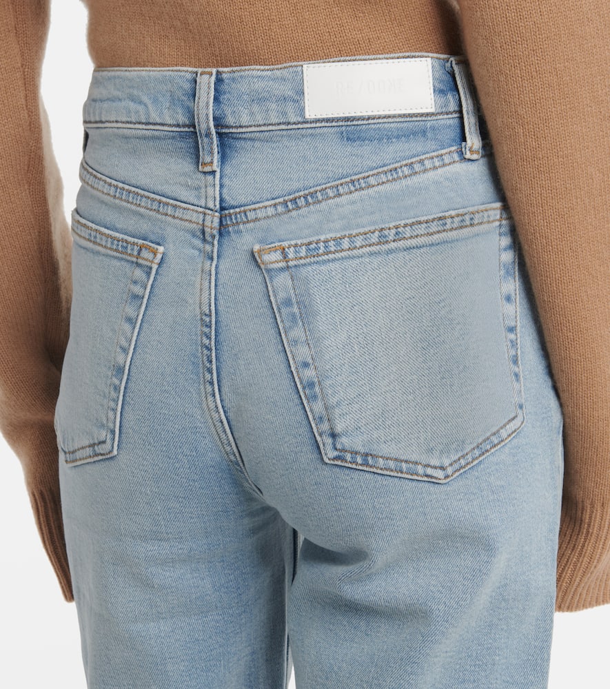 Re/done 70s Easy Straight Crop Jeans In Light Wash In Black