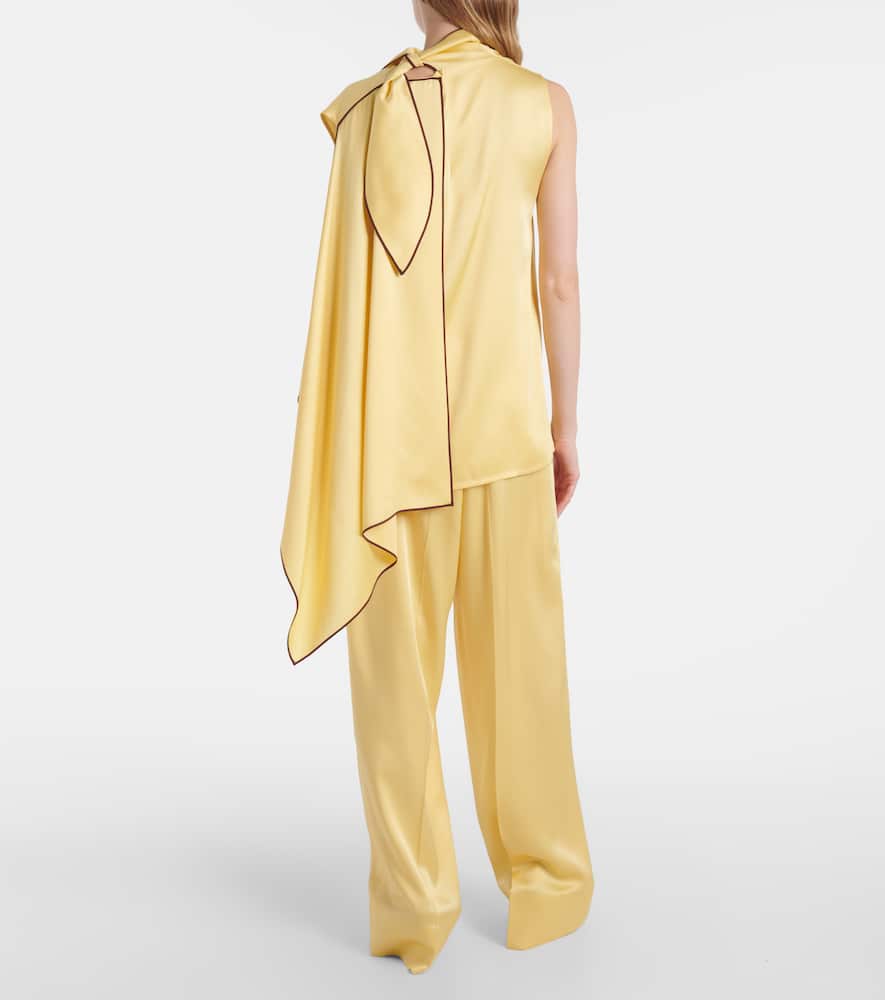 Stella Mccartney Tie-neck Top In Yellow