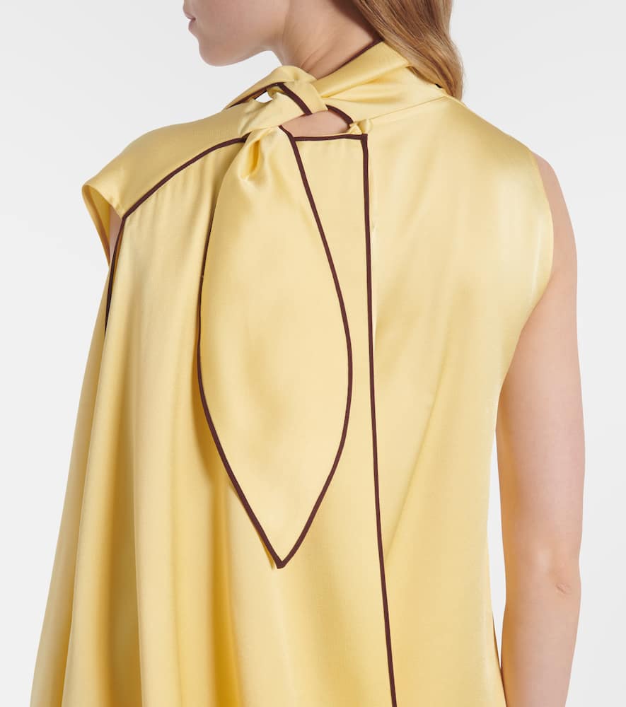 Stella Mccartney Tie-neck Top In Yellow