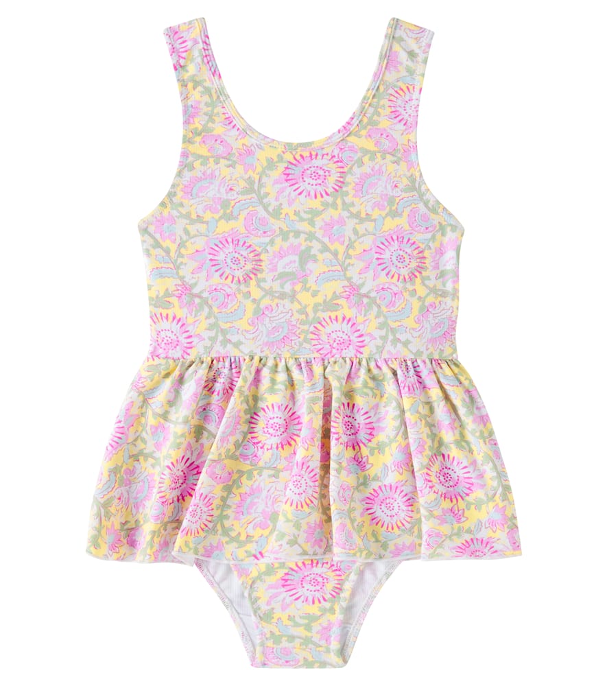 Louise Misha Kalinda Ruffled Floral Swimsuit In Multicoloured