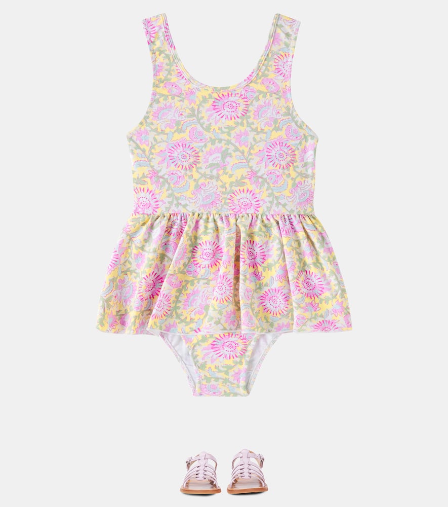 Louise Misha Kalinda Ruffled Floral Swimsuit In Multicoloured