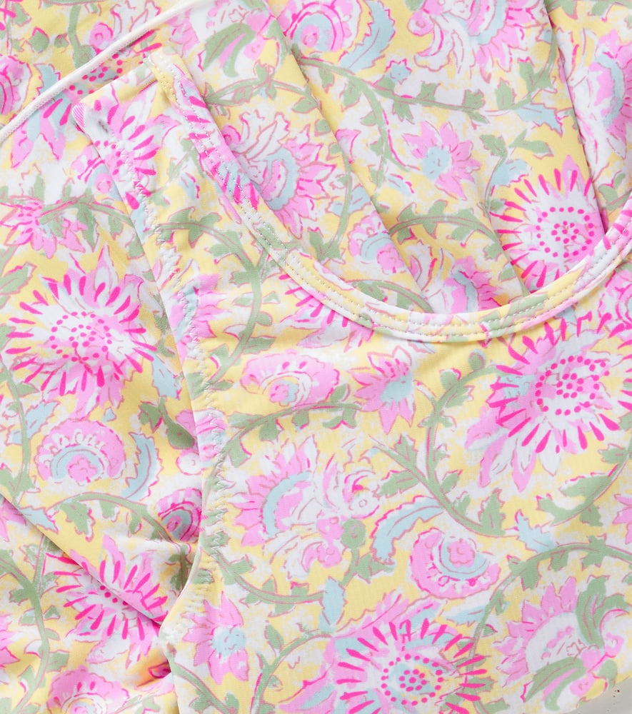 Louise Misha Kalinda Ruffled Floral Swimsuit In Multicoloured