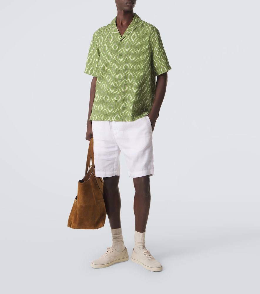  Frescobol Carioca Frescobol Carioca Roberto Printed Linen Bowling Shirt 