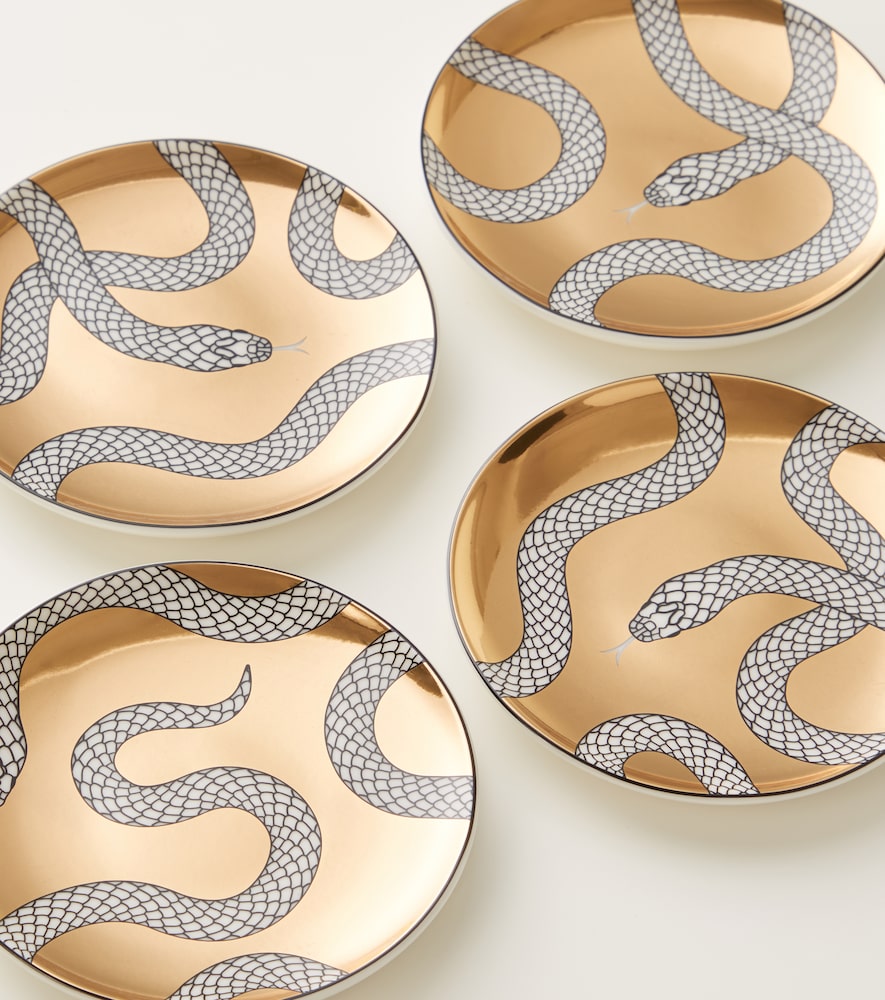  Jonathan Adler Jonathan Adler Eden Set Of 4 Porcelain Coasters 