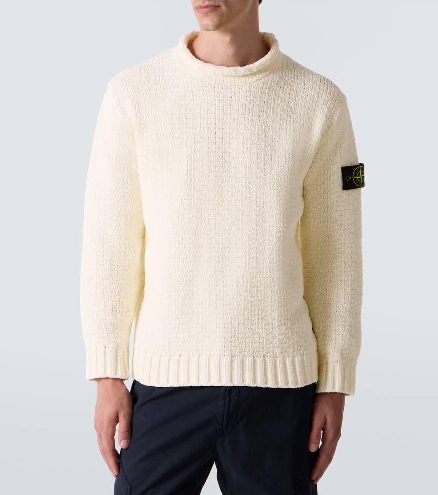Stone Island Compass Cotton Sweater In Gray