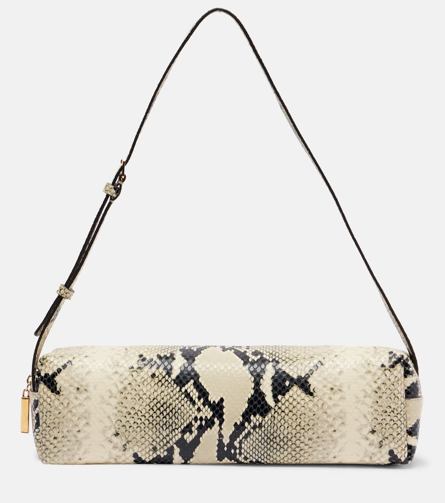 Khaite Kye Micro Snake-effect Leather Shoulder Bag In White