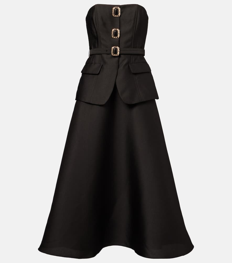 Embellished belted midi dress