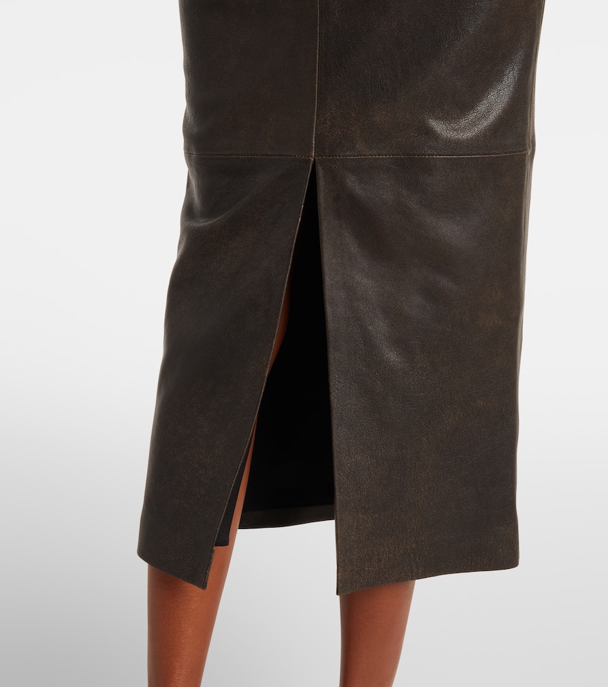 Alex Perry Leather Midi Dress In Black