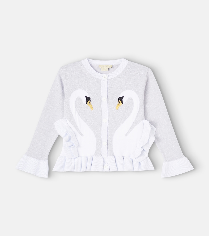 Stella Mccartney Kids Grey Ruffled Cotton-Blend Jacquard Cardigan Y Size 12 - Mytheresa