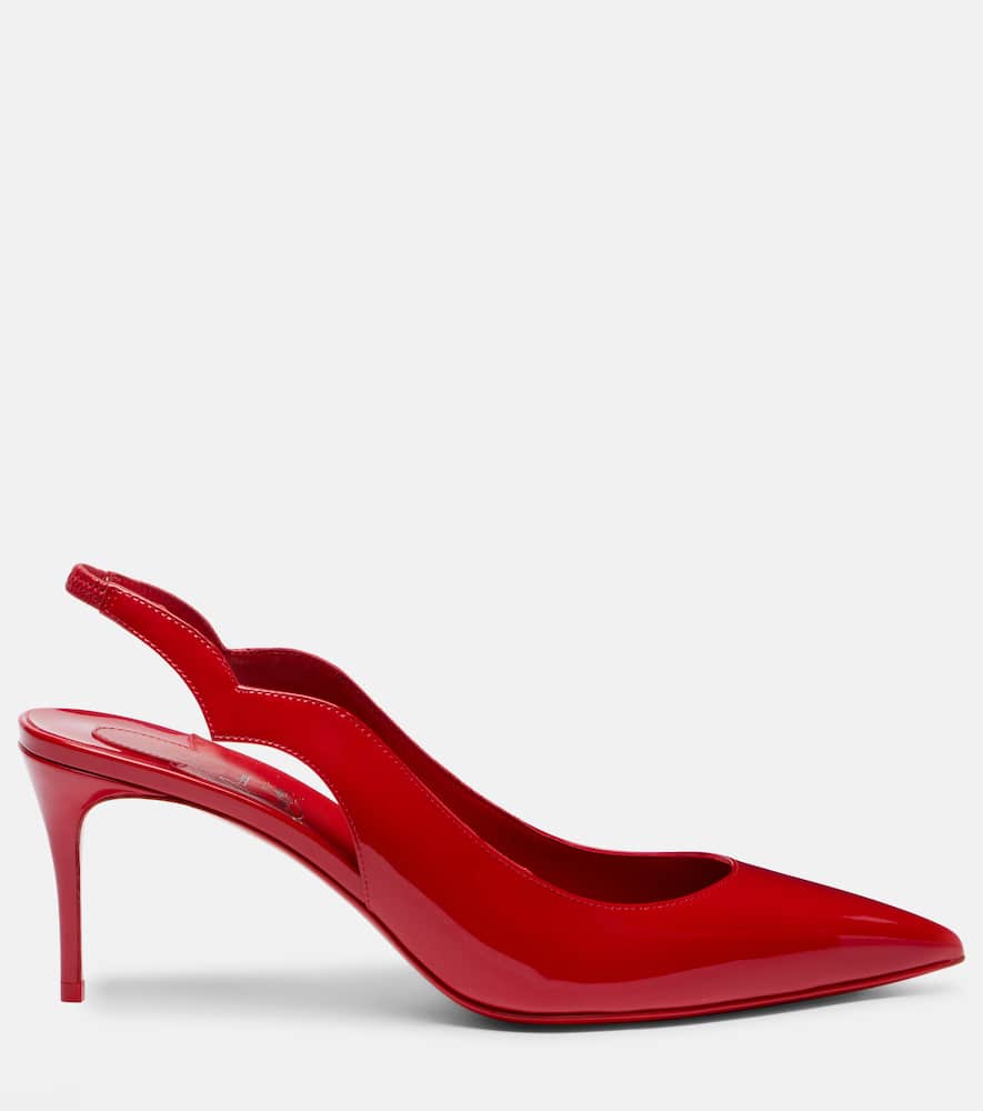 Christian Louboutin Hot Chick 70 Patent Leather Slingback Pumps In Red