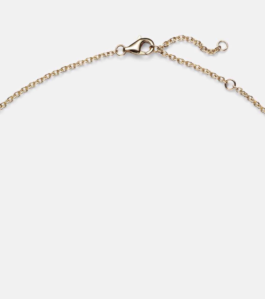 Yvonne Léon Broche Lion 9kt Gold Pendant Necklace With Diamonds, Tsavorites, And Onyx In Gold