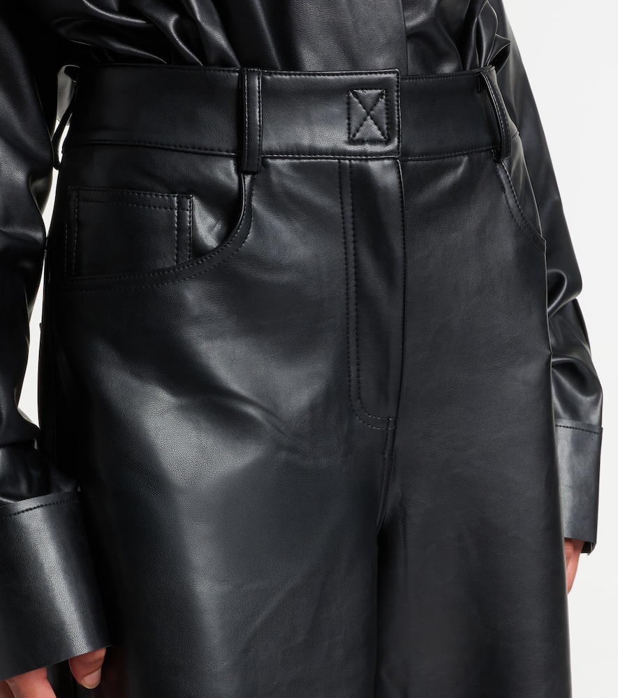 Norma Kamali Elephant Faux Leather Wide-leg Pants In Black
