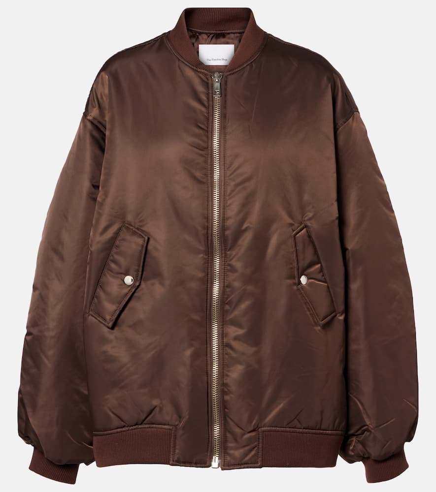 The Frankie Shop Astra Bomber Jacket In Brown