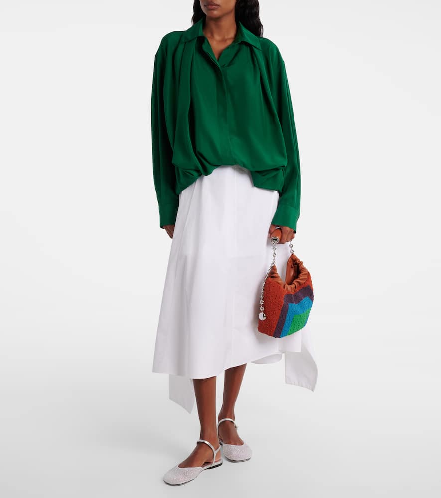 Loewe Toy Embellished Leather-trimmed Flats In White