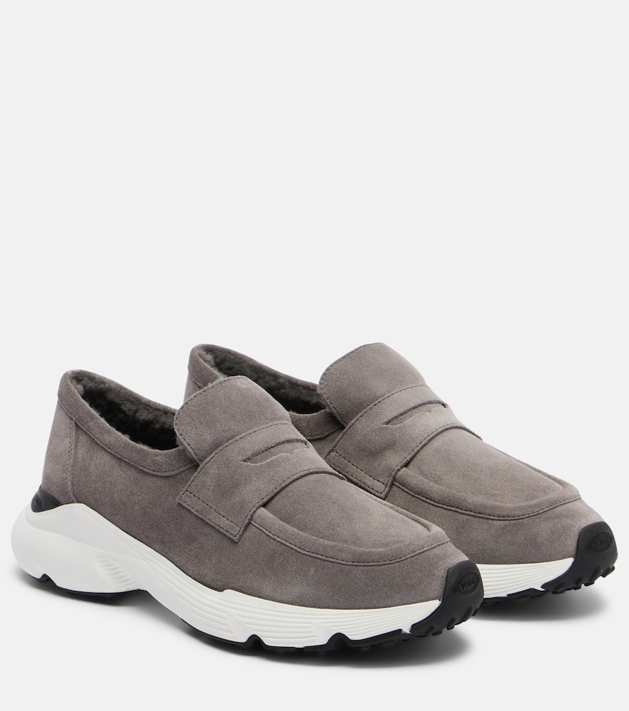 Tod's Shearling-lined Leather Slip-on Shoes In Multi