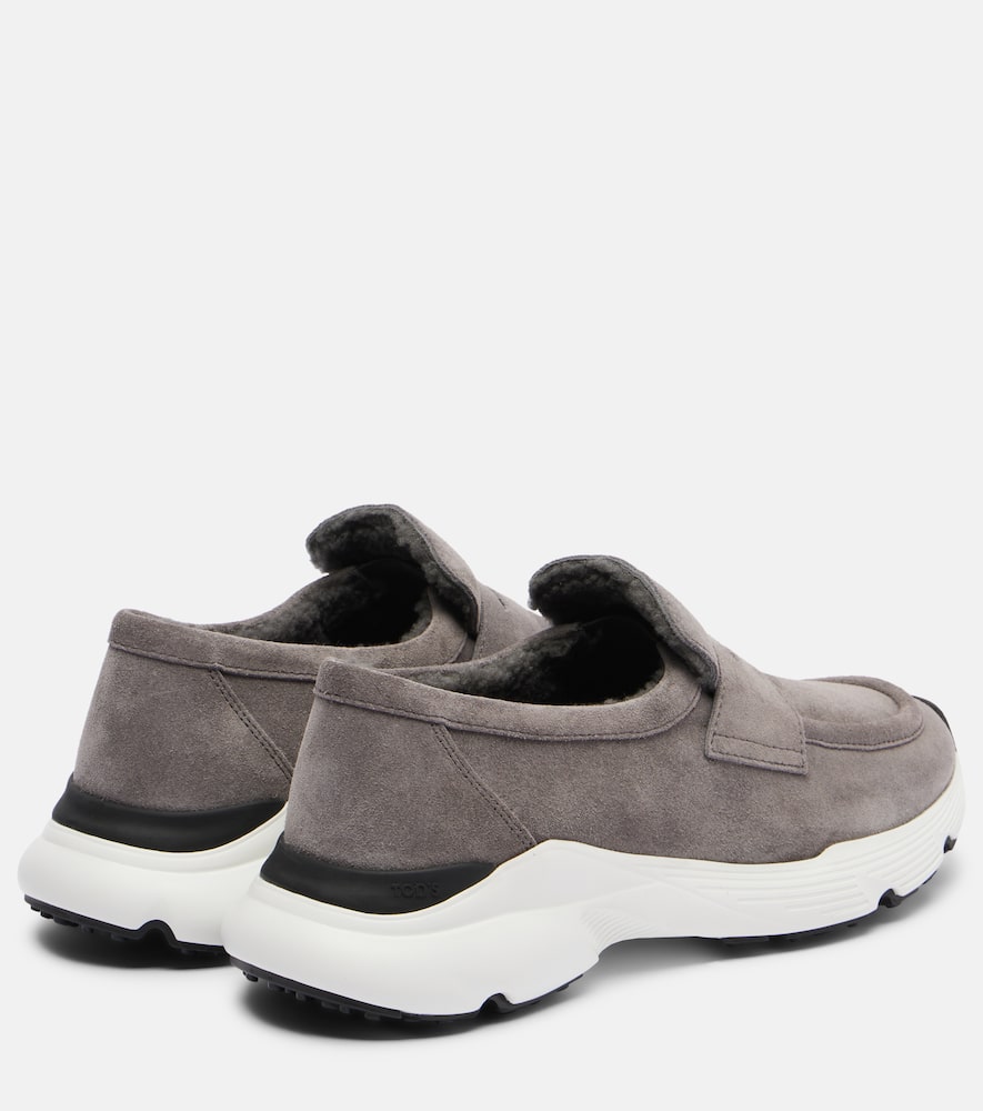 Tod's Shearling-lined Leather Slip-on Shoes In Multi