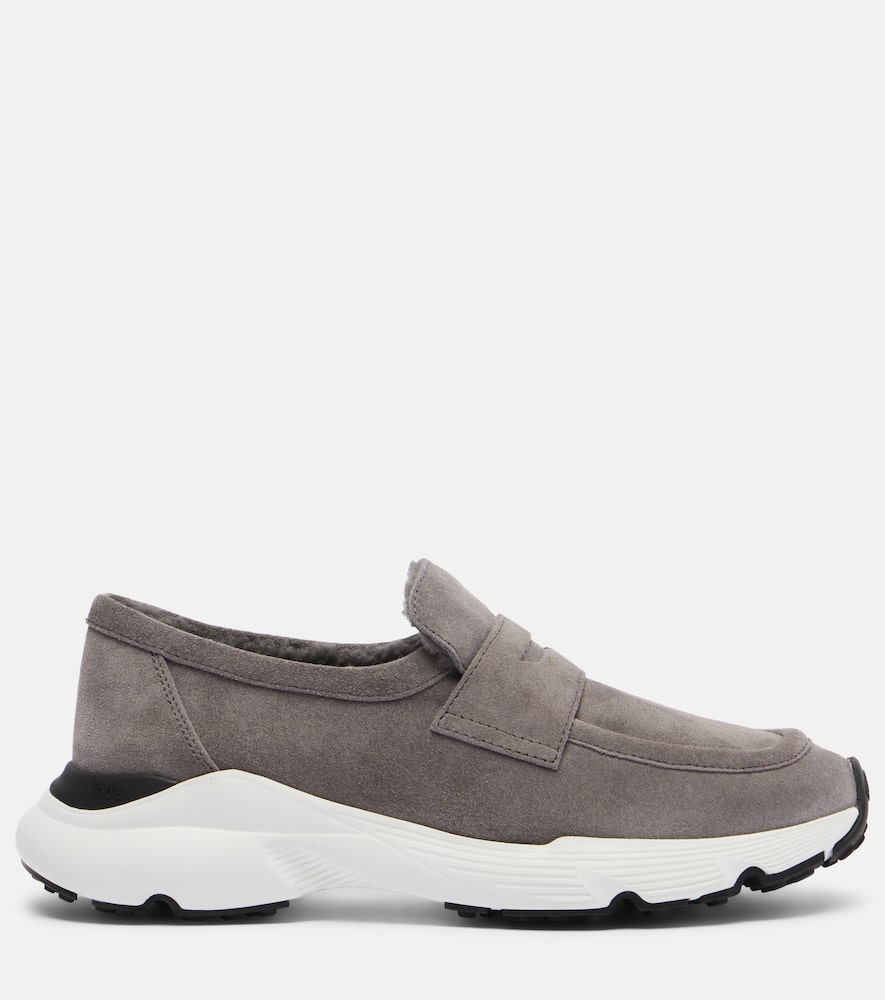 Tod's Shearling-lined Leather Slip-on Shoes In Multi